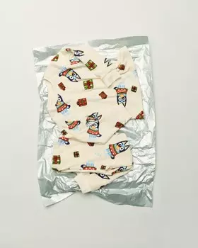 пижама из голубого велюра ludo studio ZARA, экрю