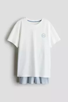 Пижама из хлопкового джерси H&M, мультиколор