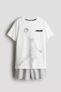 Пижама из хлопкового джерси H&M, мультиколор