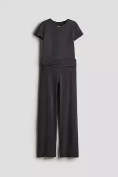 Пижама из хлопкового джерси H&M, серый