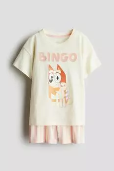 Пижама из хлопкового джерси с принтом H&M, мультиколор