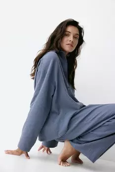 Пижама из хлопкового муслина H&M, синий