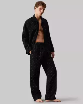 Пижама из хлопкового поплина Calvin Klein, черный