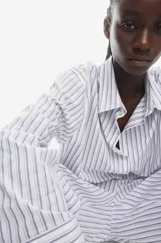 Пижама из хлопкового поплина H&M, белый