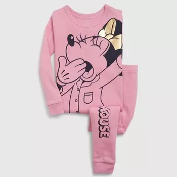 Пижама из органического хлопка с изображением новорожденного дисней минни маус Gap, розовый