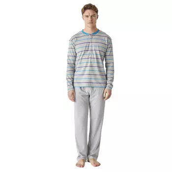 Пижама из полузакрытого хлопка с длинными рукавами jjbep5500 J J Brothers, серый