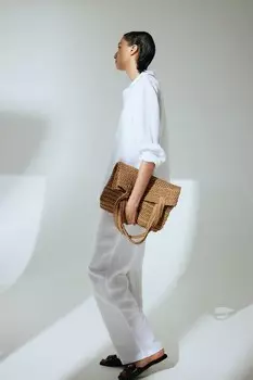 Пижама из смесового льна H&M, белый