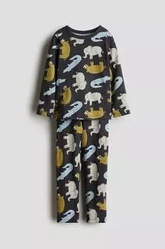 Пижама из узорчатого джерси H&M, мультиколор