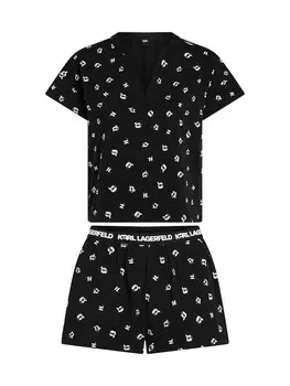 Пижама Karl Lagerfeld Short Pajama Set, черный