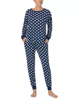 Пижама Kate Spade New York Brushed Sweater Knit Long, цвет Navy Dot