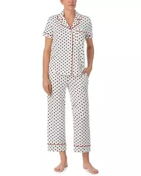 Пижама Kate Spade New York Cropped Short Sleeve, цвет Black Dot