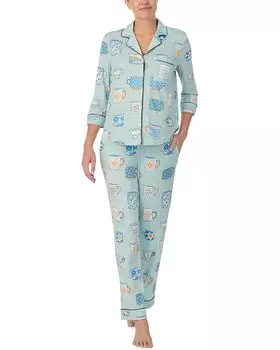 Пижама Kate Spade New York Long 3/4 Sleeve PJ Set, цвет Coffee And Tea
