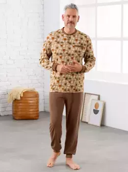 Пижама Kings Club, цвет Beige-Braun-Bedruckt