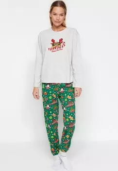 Пижама КОМПЛЕКТ Trendyol, серый меланж