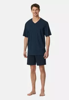 Пижама KURZ V-AUSSCHNITT CASUAL ESSENTIALS SET - Pyjama set Schiesser, темно-синий
