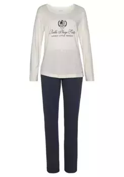 Пижама LASCANA (2 шт.), с флоковым принтом, синий