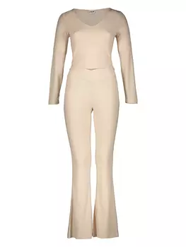 Пижама LASCANA, бежевый