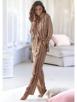 Пижама LASCANA, цвет braun gestreift