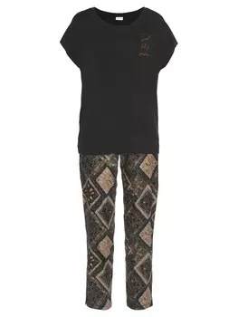 Пижама LASCANA, цвет schwarz-allover