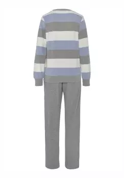 Пижама LASCANA, сине-серый