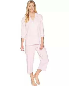 Пижама LAUREN Ralph Lauren Essentials Bingham Knits Capri, цвет Pink/White Stripe