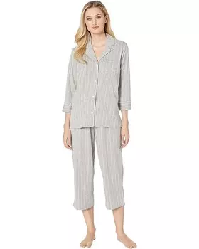 Пижама LAUREN Ralph Lauren Essentials Bingham Knits Capri, цвет Grey Stripe