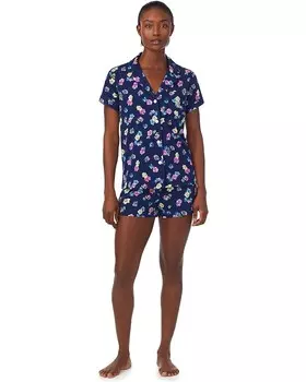 Пижама LAUREN Ralph Lauren Short Sleeve Notch Collar Boxer, цвет Navy Ground Floral