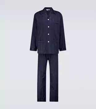 Пижама Lingfield из хлопкового атласа Derek Rose, синий