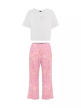 Пижама LSCN BY LASCANA, цвет blau-gemustert