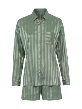 Пижама LSCN BY LASCANA, цвет dunkles tannengrn gestreift