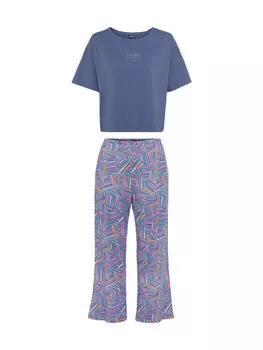 Пижама LSCN BY LASCANA, цвет ecru, rosa-gemustert