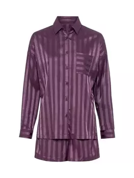 Пижама LSCN BY LASCANA, цвет pflaume gestreift