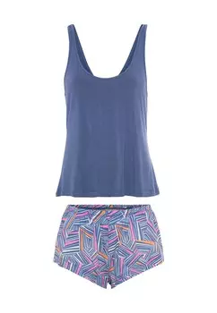 Пижама LSCN by LASCANA Short Pajama Set, синий