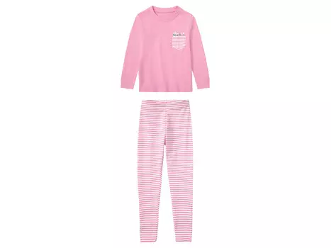 Пижама lupilu для малышей, длинная, из натурального хлопка, розовый в полоску