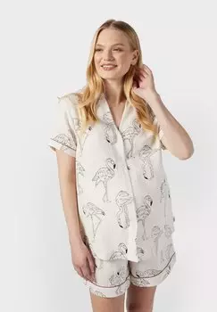 Пижама Maternity Cheese Flamingo Sketch Print Set Chelsea Peers, кремовый