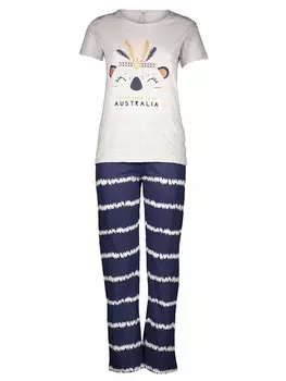 Пижама Melissa Brown, цвет hellgrau/dunkelblau