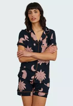 Пижама MIDNIGHT LEOPARD PRINT SET - Pyjama set Chelsea Peers, темно-синий