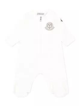 Пижама Moncler Enfant с нашивкой-логотипом, белый