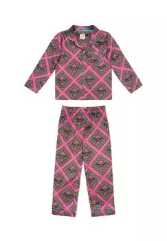 Пижама Mosaic Bee Print Set Chelsea Peers, цвет bright pink