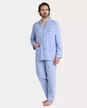 Пижама мужская длинная с лацканом El Bho Nocturno, светло-голубой