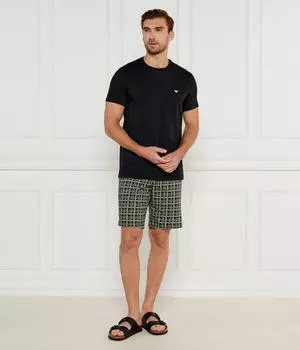 Пижама мужская Emporio Armani с шортами и футболкой, черный