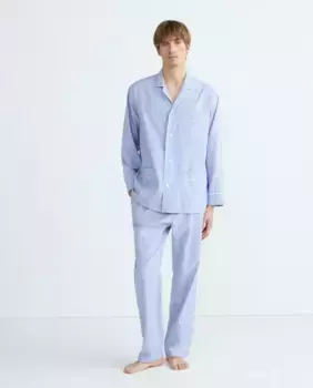 Пижама мужская из полосатого поплина Emidio Tucci, голубой