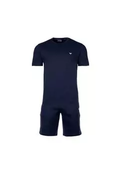 Пижама мужская короткая - ИНТЕРЛОК, пижама короткая, хлопок EMPORIO ARMANI, цвет Marine