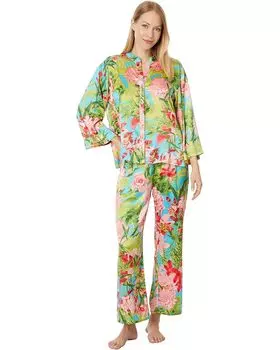 Пижама N by Natori Enchanted Peony - Satin, цвет Aqua Blue