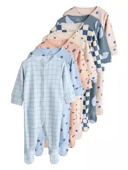 Пижама Next, цвет Beige/marine blue/Light blue/Rose
