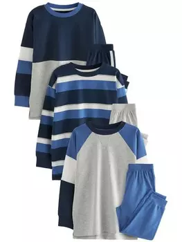 Пижама Next, цвет Blue/Night blue/mottled grey