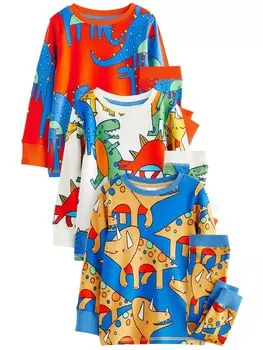 Пижама Next, цвет Blue/Orange red/Off white
