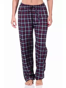 Пижама NORMANN Flanell Hose kariert Baumwolle, темно-синий