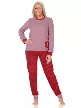 Пижама NORMANN Frottee langarm Bndchen Tupfen Optik, цвет ringel