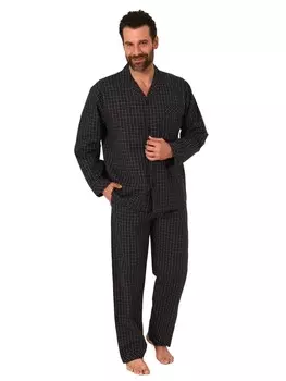 Пижама NORMANN Gewebte durchknpfbare Streifen, черный